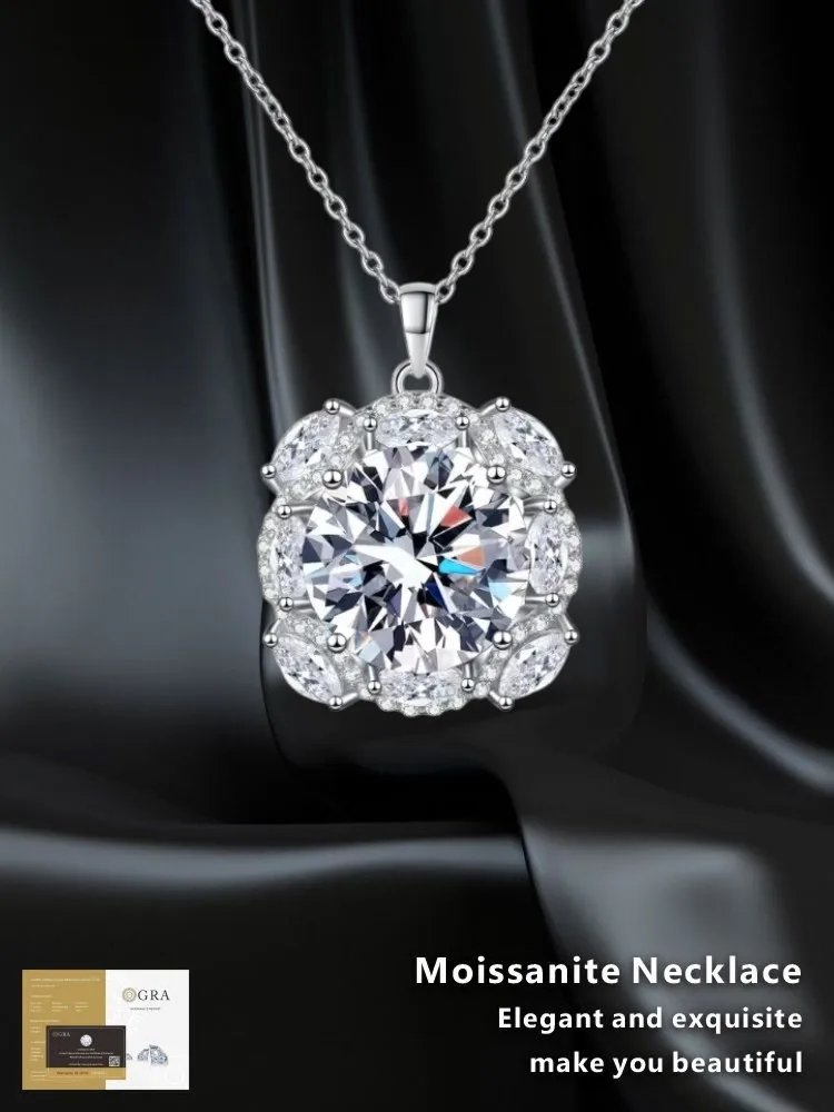 Moissanite – collier avec pendentif certifié GRA en argent Sterling 925, léger, de luxe, élégant, cadeau de jour atmosphérique