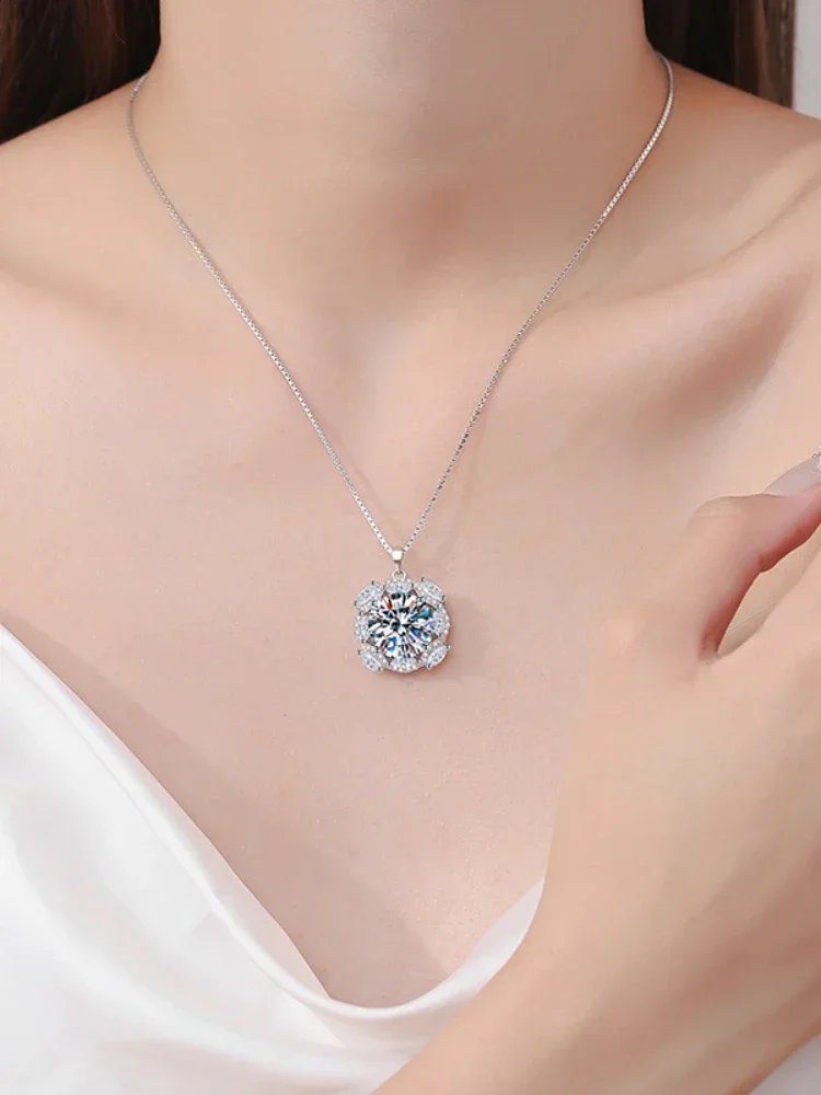 Moissanite – collier avec pendentif certifié GRA en argent Sterling 925, léger, de luxe, élégant, cadeau de jour atmosphérique