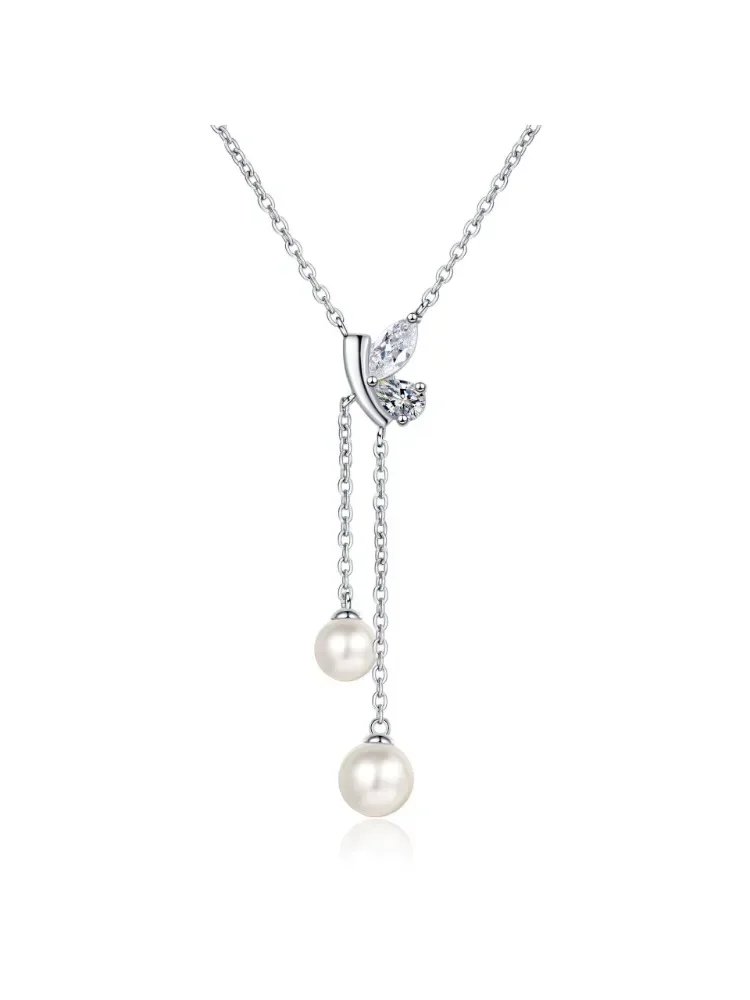 Moissanite 925 Sterling Silver GRA Certified Elegant and Generous Pearl Pendant Necklace Women Jewelry Moissanite 925 Sterling Silver GRA Certified Elegant and Generous Pearl Pendant Necklace Women Jewelry