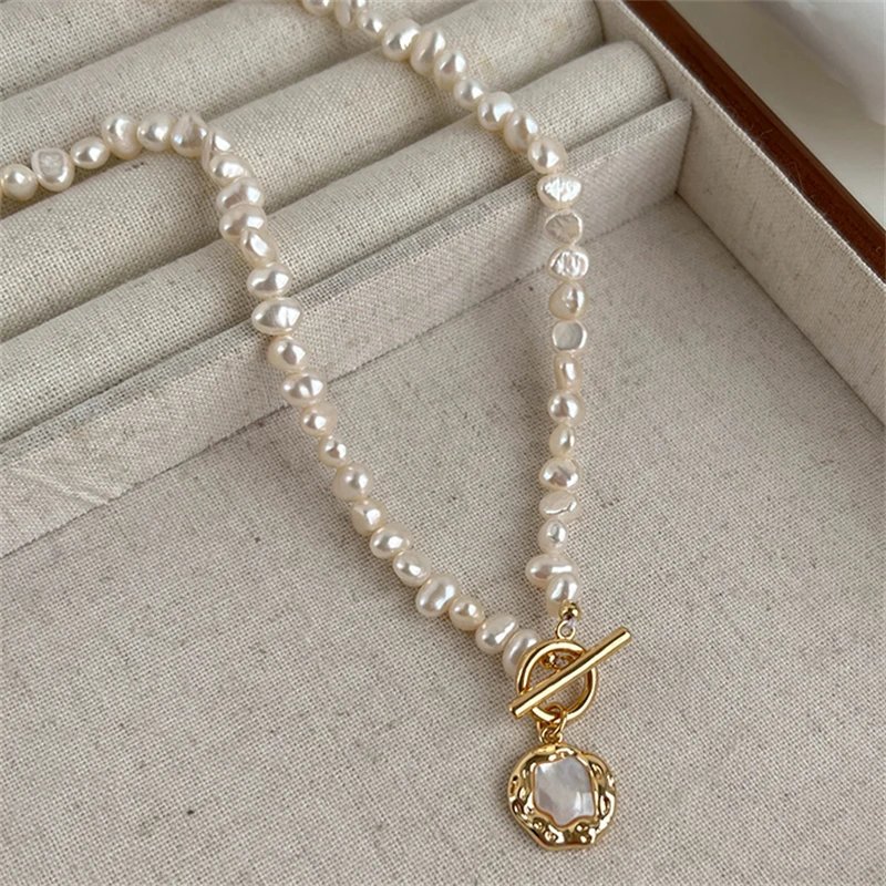 Long collier de perles d'eau douce baroques pour femme, pendentif coquillage irrégulier, perle naturelle AAA, 5-6mm, 100% Long collier de perles d'eau douce baroques pour femme, pendentif coquillage irrégulier, perle naturelle AAA, 5-6mm, 100%