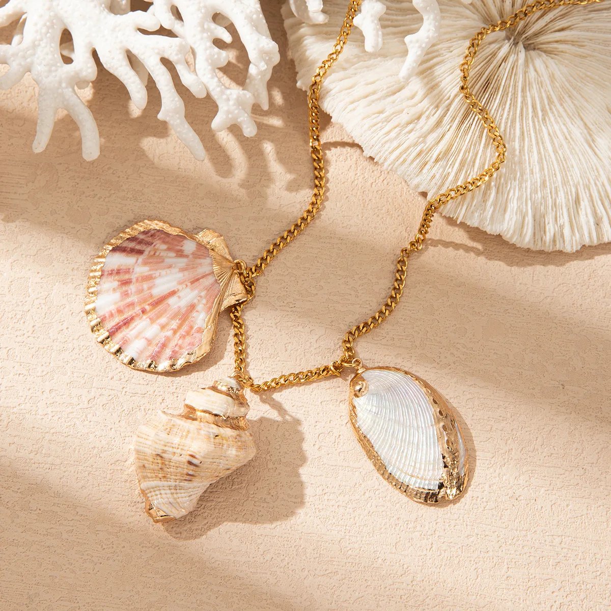 Collier bohémien couleur or réglable, Imitation de perles, été, océan, plage, différents Types de pendentifs, bijoux Collier bohémien couleur or réglable, Imitation de perles, été, océan, plage, différents Types de pendentifs, bijoux