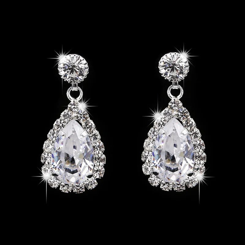 Ensemble de bijoux plaqués argent pour femmes, collier, boucles d'oreilles, bague de luxe en Zircon, ensemble de bijoux de mariage pour mariée, offre spéciale