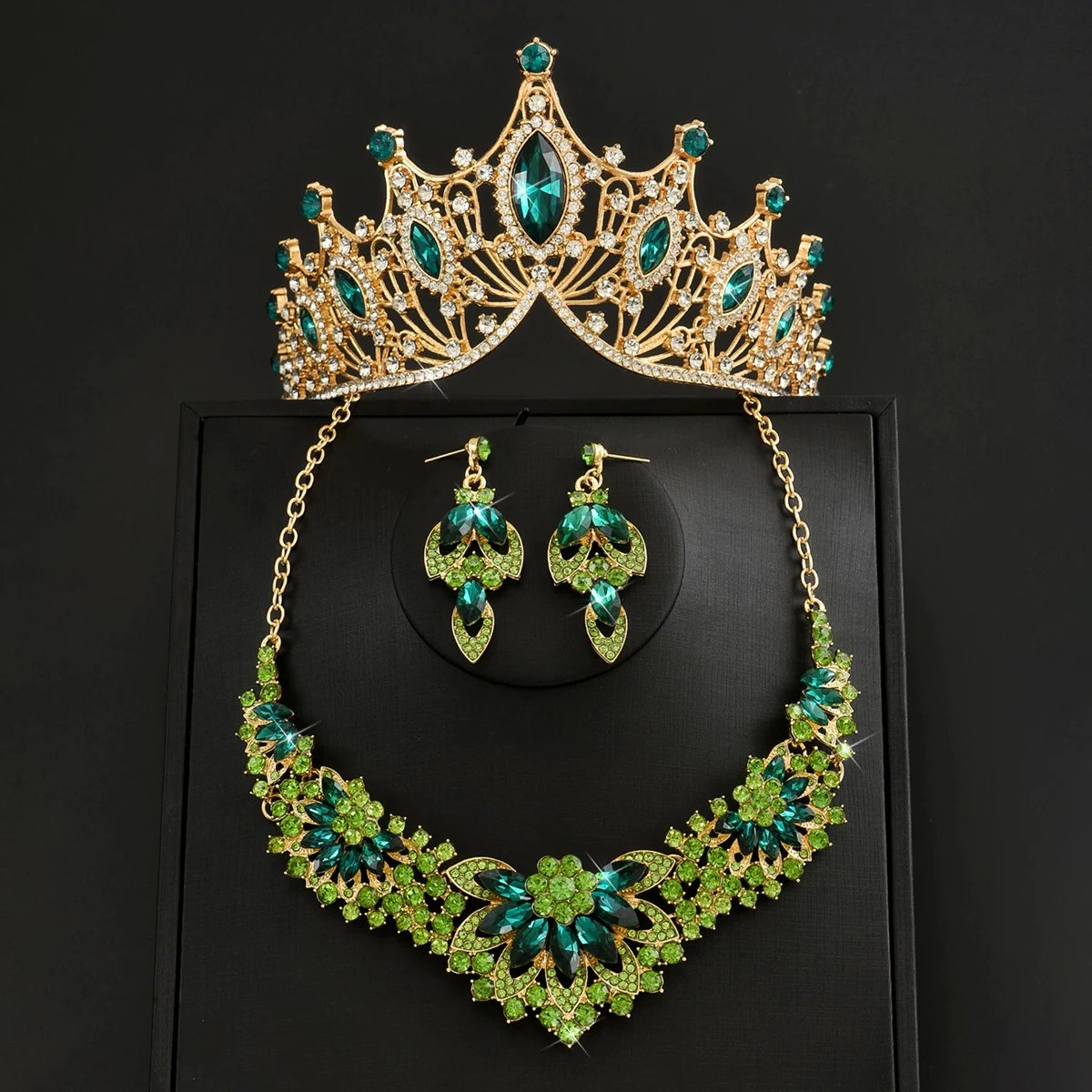 Ensemble de bijoux pour femmes, collier et boucles d'oreilles, couronne, Design à la mode, adapté aux cadeaux de mariage, de fête et de Festival