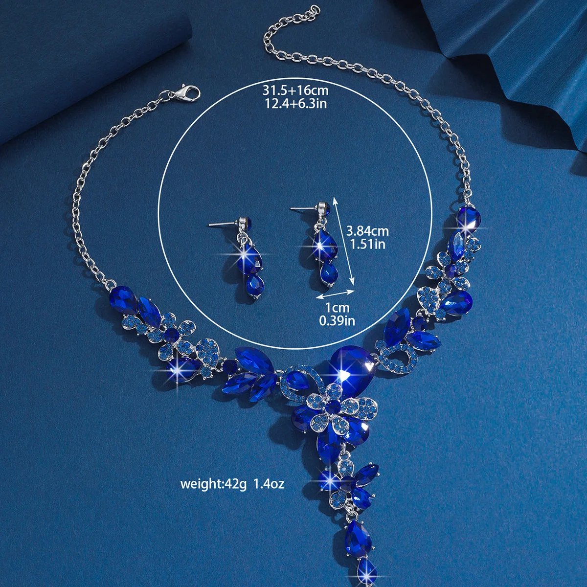 Ensemble de bijoux goutte d'eau ChimFlower pour femme, collier et boucles d'oreilles, cadeau de vacances, fête de banquet de mariage, mode, 3 pièces Ensemble de bijoux goutte d'eau ChimFlower pour femme, collier et boucles d'oreilles, cadeau de vacances, fête de banquet de mariage, mode, 3 pièces