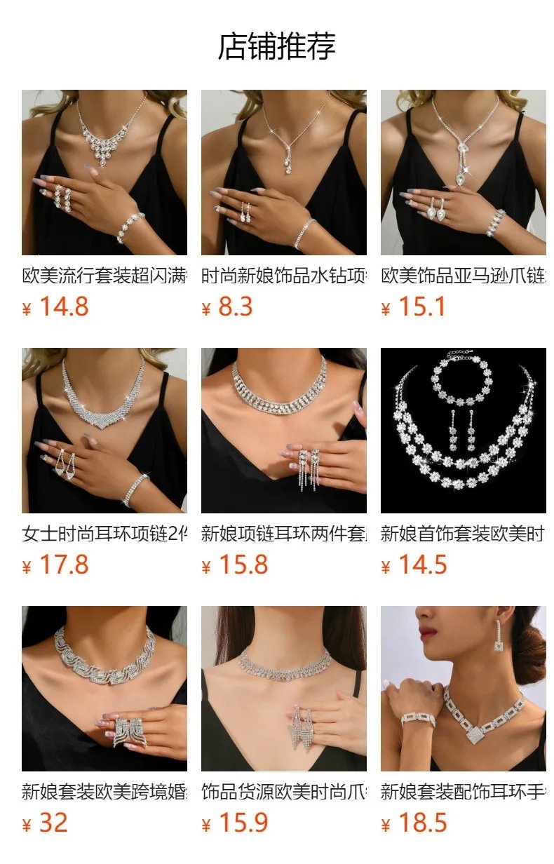 Bijoux du moyen-orient offre spéciale collier boucles d'oreilles Bracelet ensemble de trois pièces plein diamant fleur mariée ensemble de bijoux robe Accessori