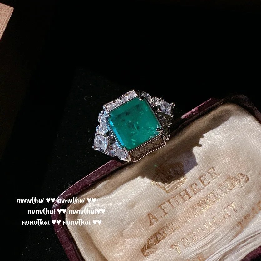 Ensemble de bijoux de mariage en Tourmaline émeraude, coupe princesse Vintage, couleur argent 925, accessoires de fête de Banquet pour femmes