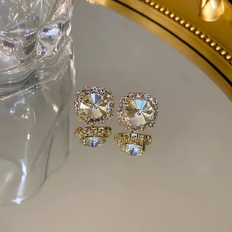 Ensemble de colliers et boucles d'oreilles carrées à la mode, chaîne de clavicule légère de luxe, vêtements de cou personnalisés haut de gamme pour femmes, motif façonnant