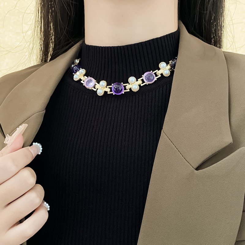 Collier de perles Vintage pour femmes, boucles d'oreilles pendantes de luxe légères, mode polyvalente scintillante, ensemble de bijoux de mariage délicats