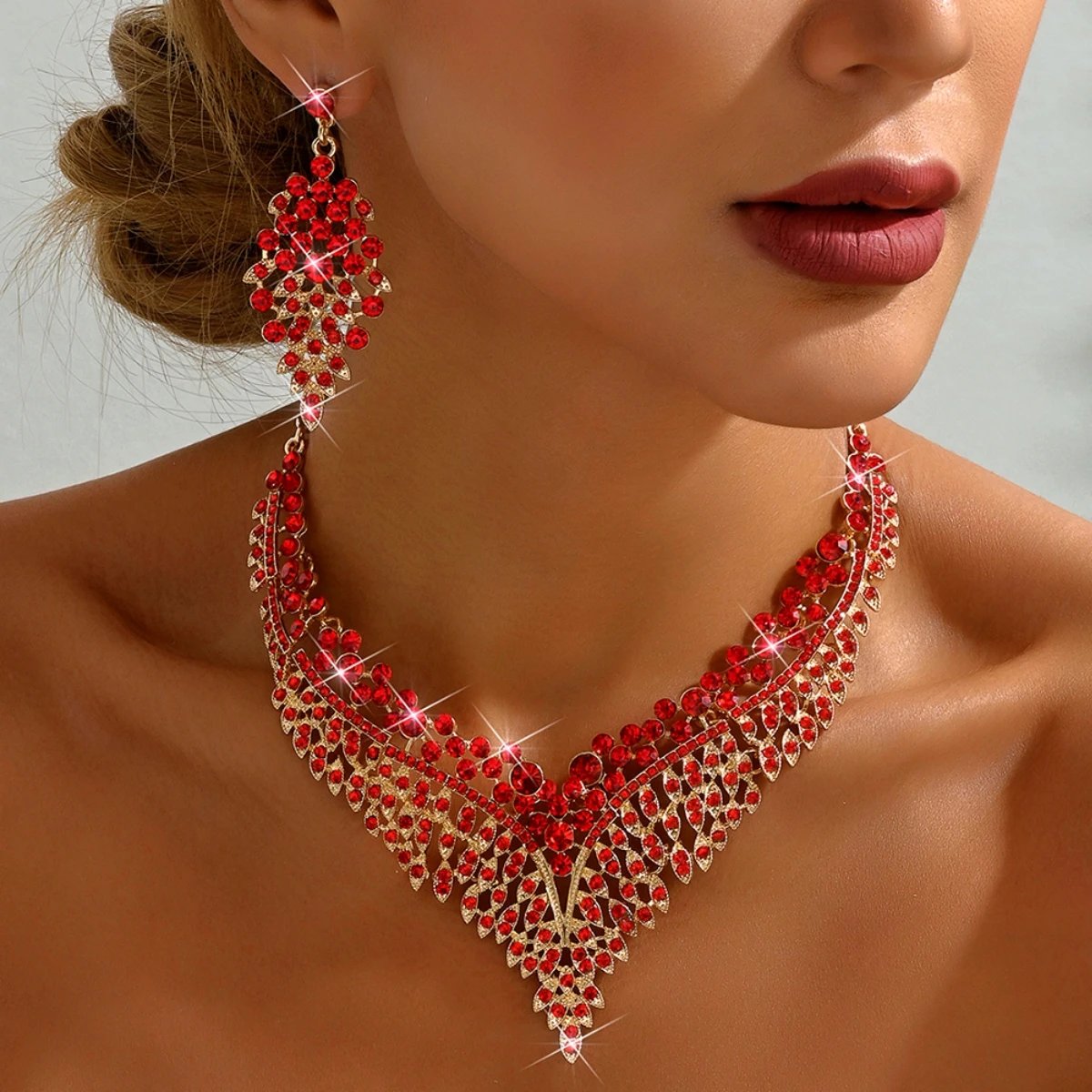 Ensemble de bijoux pour femmes, 3 pièces, embellissements de feuilles étoilées, collier, boucles d'oreilles, Banquet de mariage, fête, Festival, cadeau 8884