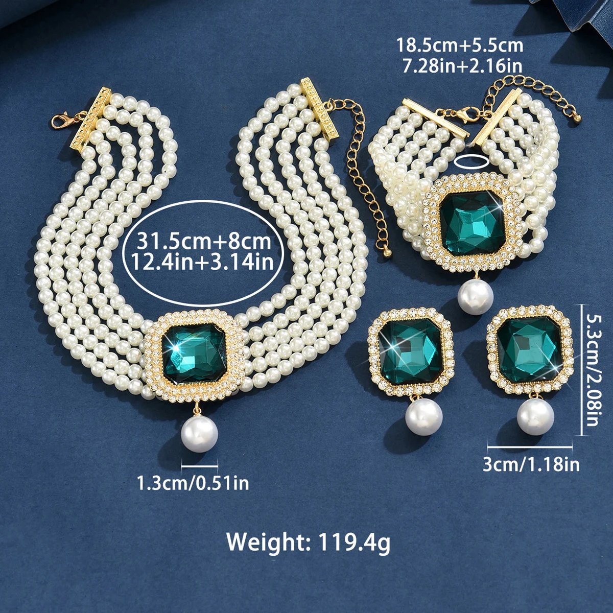 Ensemble de bijoux pour femmes, léger, de luxe, Style court, Imitation de perles, strass, collier, boucles d'oreilles, Bracelet, cadeau de fête, Festival Ensemble de bijoux pour femmes, léger, de luxe, Style court, Imitation de perles, strass, collier, boucles d'oreilles, Bracelet, cadeau de fête, Festival
