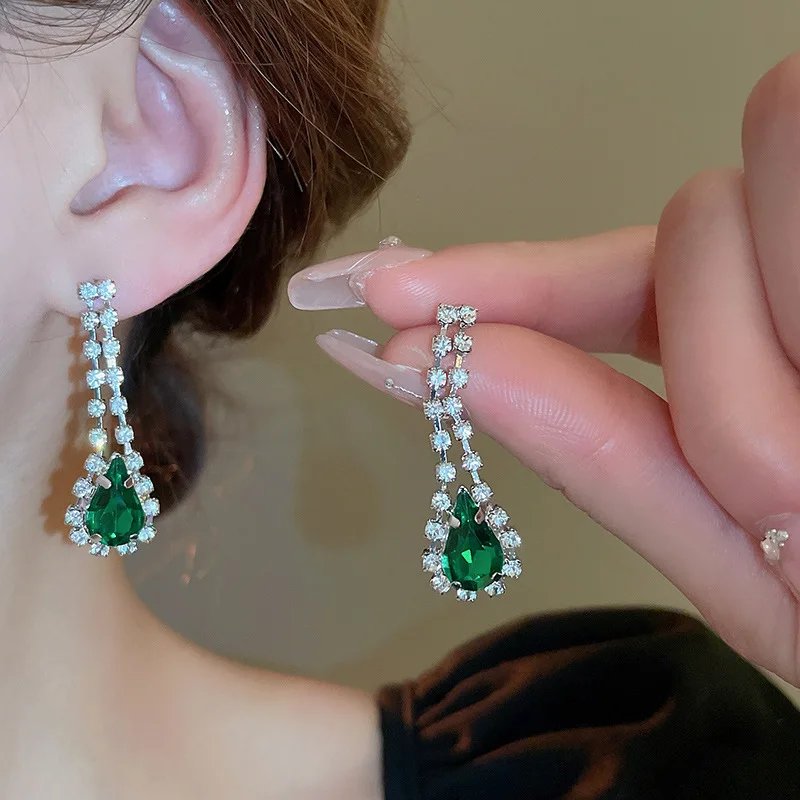 Ensemble de bijoux pour femmes, 3 pièces, strass incrustés, pendentif, colliers, boucles d'oreilles rétro, breloques, ensemble d'accessoires de mariage