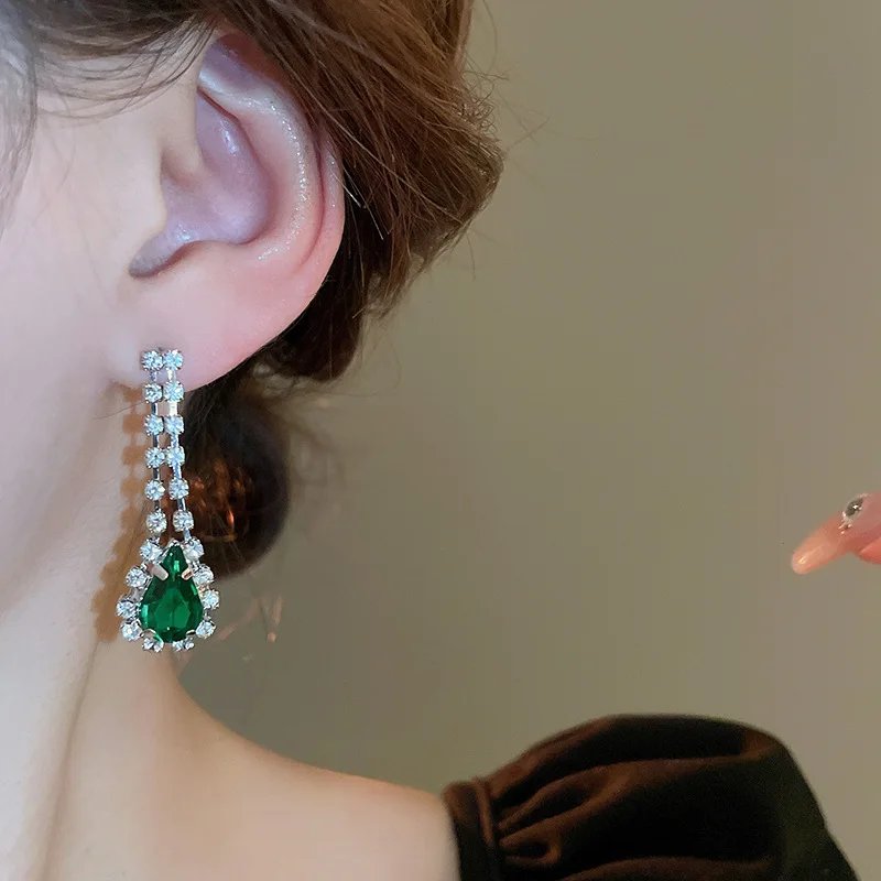 Ensemble de bijoux pour femmes, 3 pièces, strass incrustés, pendentif, colliers, boucles d'oreilles rétro, breloques, ensemble d'accessoires de mariage