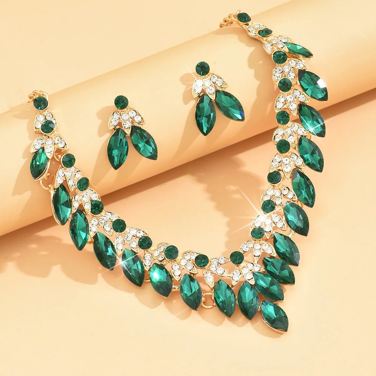 Ensemble de bijoux en métal pour femmes, 3 pièces, collier et boucles d'oreilles réglables, bijoux de jour pour filles, bijoux de fête de mariage