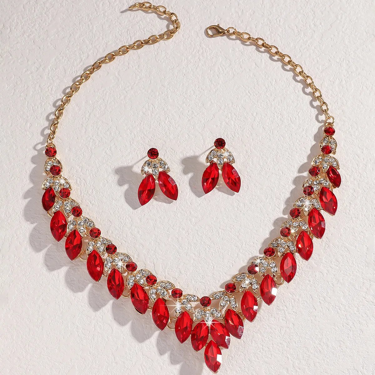 Ensemble de bijoux en métal pour femmes, 3 pièces, collier et boucles d'oreilles réglables, bijoux de jour pour filles, bijoux de fête de mariage