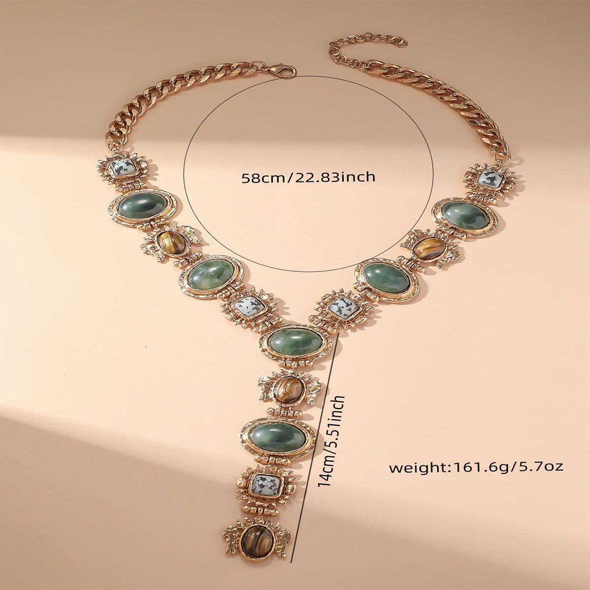 Collier Vintage en résine géométrique épaisse pour femmes, grand collier en métal irrégulier et exagéré, bijoux de Style ethnique, cadeaux