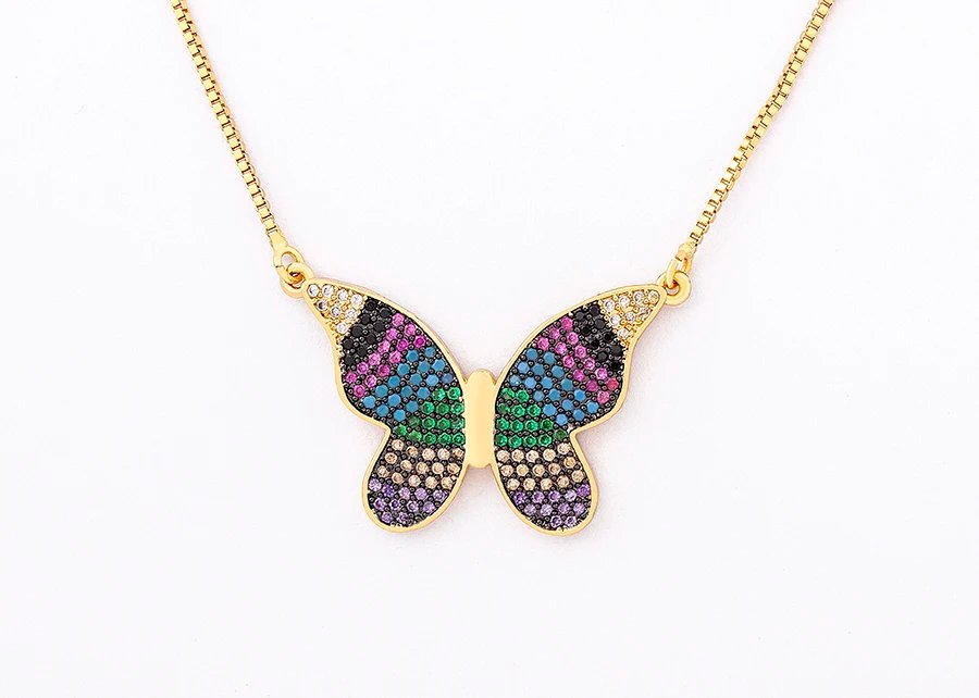 Nidin Design de mode chanceux papillon pendentif femme strass brillant déclaration cristal collier ras du cou pour femme cadeau de mariage Nidin Design de mode chanceux papillon pendentif femme strass brillant déclaration cristal collier ras du cou pour femme cadeau de mariage