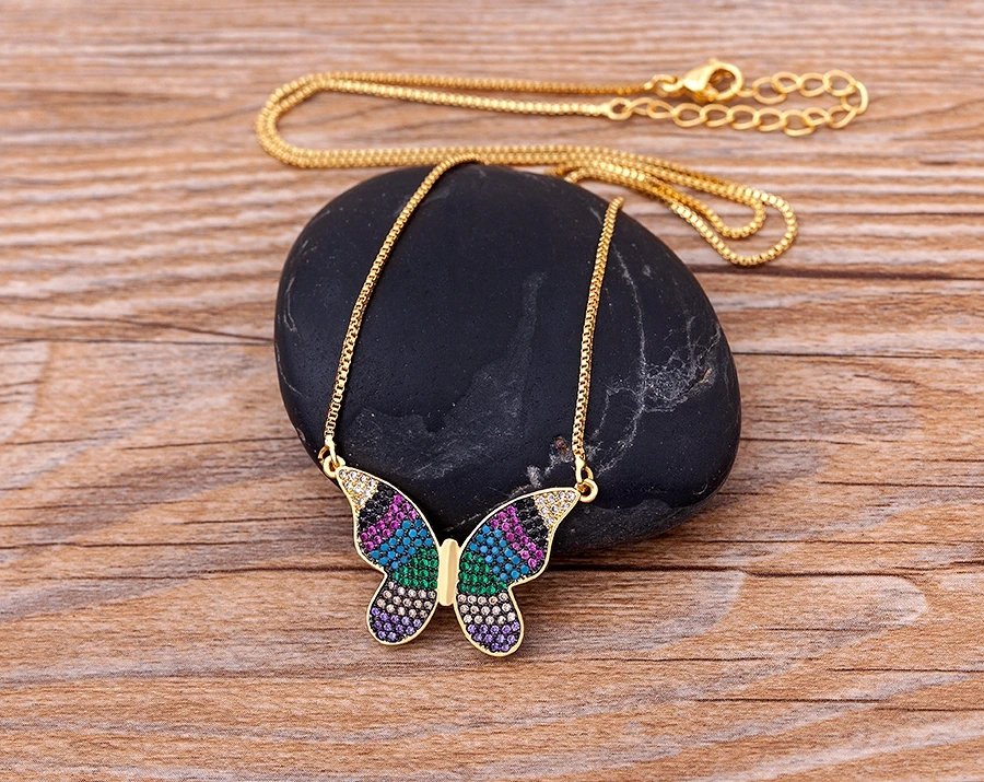 Nidin Design de mode chanceux papillon pendentif femme strass brillant déclaration cristal collier ras du cou pour femme cadeau de mariage Nidin Design de mode chanceux papillon pendentif femme strass brillant déclaration cristal collier ras du cou pour femme cadeau de mariage