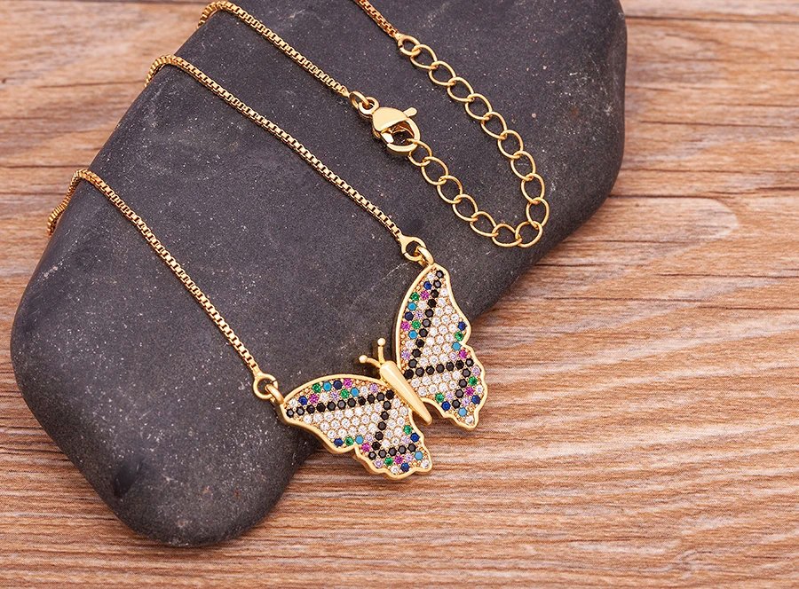 Nidin Design de mode chanceux papillon pendentif femme strass brillant déclaration cristal collier ras du cou pour femme cadeau de mariage Nidin Design de mode chanceux papillon pendentif femme strass brillant déclaration cristal collier ras du cou pour femme cadeau de mariage