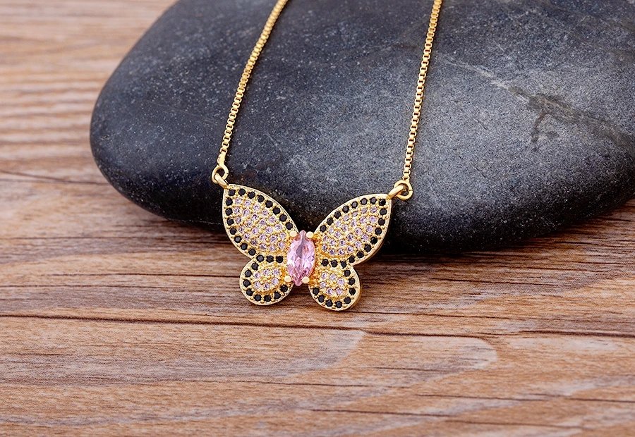 Nidin Design de mode chanceux papillon pendentif femme strass brillant déclaration cristal collier ras du cou pour femme cadeau de mariage Nidin Design de mode chanceux papillon pendentif femme strass brillant déclaration cristal collier ras du cou pour femme cadeau de mariage