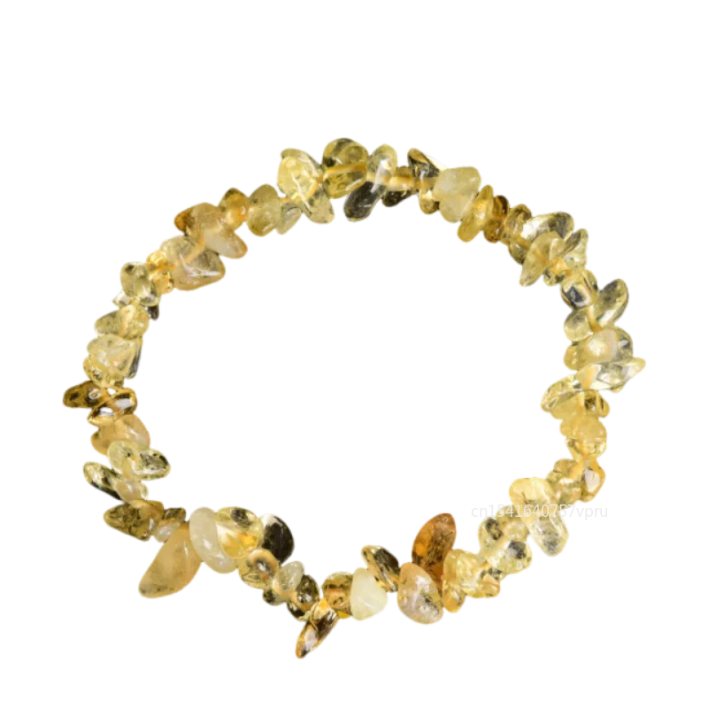 Citrines naturelles gravier pierre irrégulière puce Chakra Bracelet femmes mode bijoux femmes jaune cristal énergie bijoux