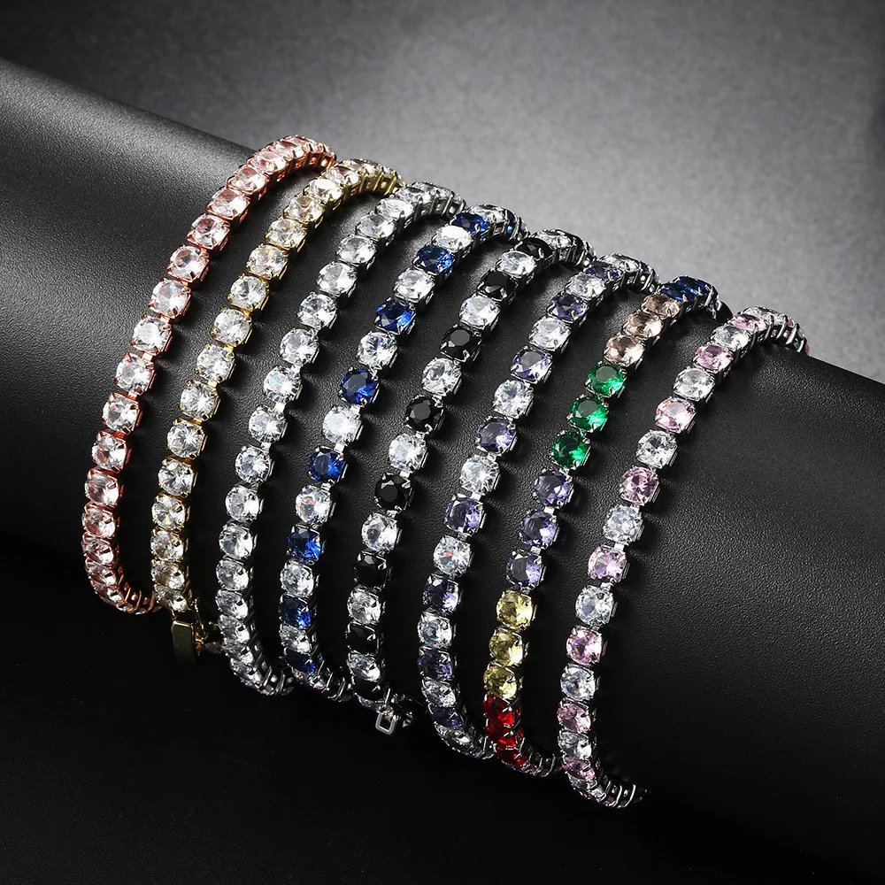 Bracelets de tennis Hip Hop pour hommes et femmes, Iced Out, Crystal Gold Document, Hand, JoHiphelicopter Jewelry Gift, 4mm, fraîchement, New, 2025 Bracelets de tennis Hip Hop pour hommes et femmes, Iced Out, Crystal Gold Document, Hand, JoHiphelicopter Jewelry Gift, 4mm, fraîchement, New, 2025